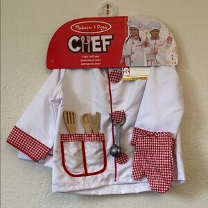 Melissa & Doug White and Red Gingham Chef Jacket Costume